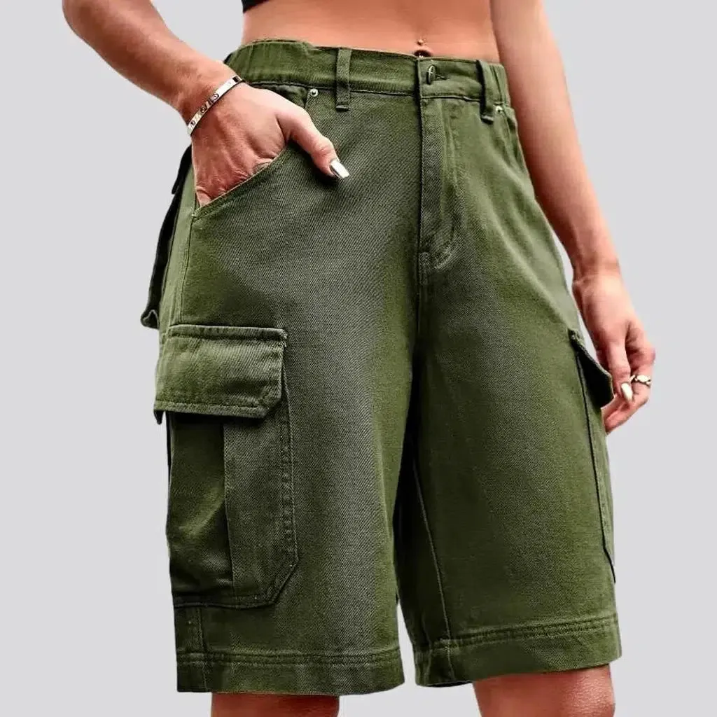 Straight women's denim shorts