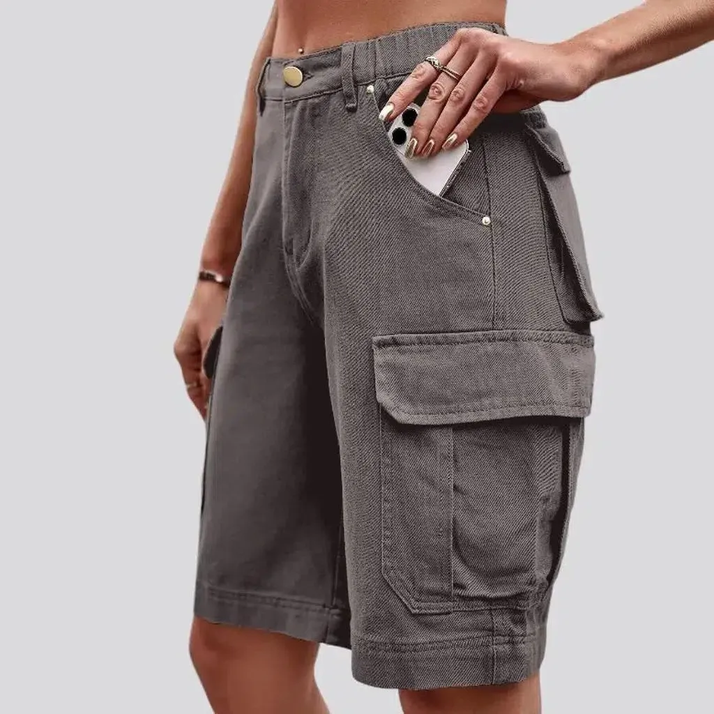 Straight women's denim shorts