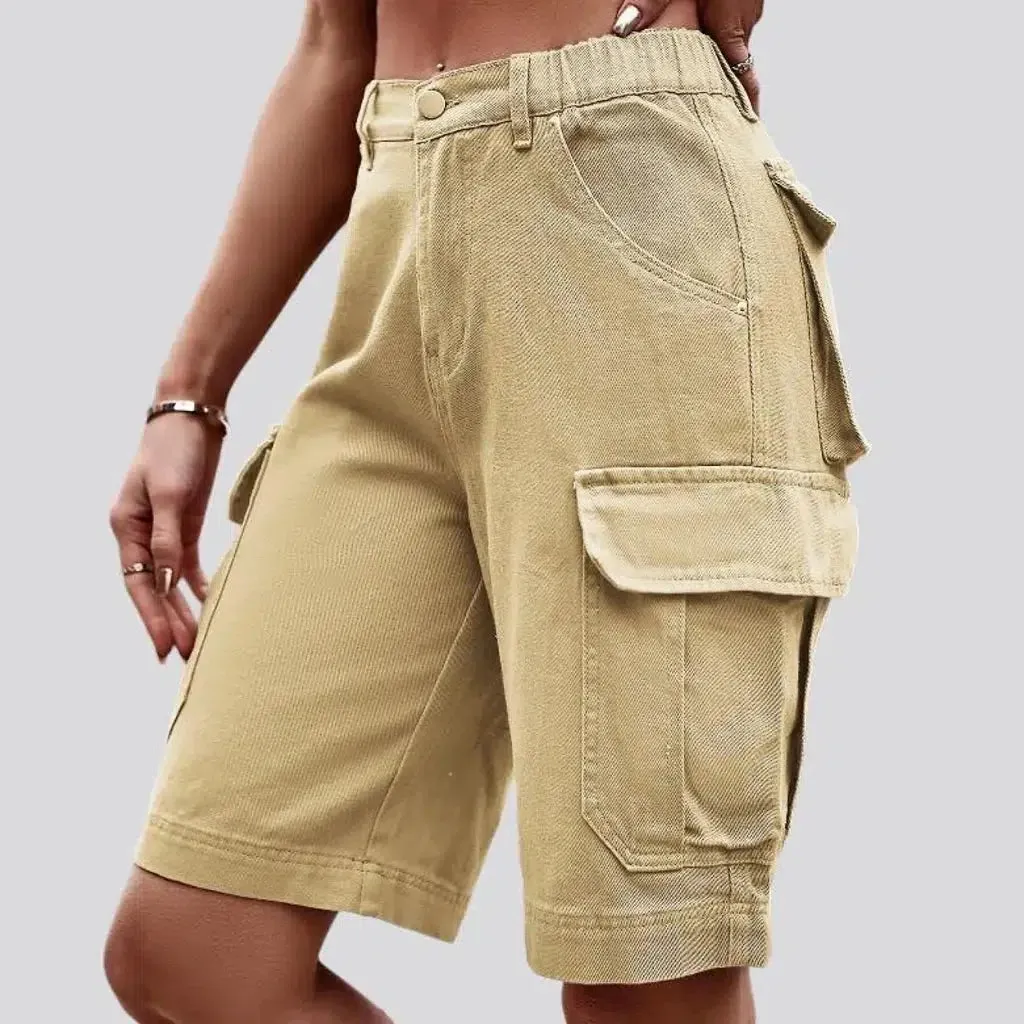 Straight women's denim shorts