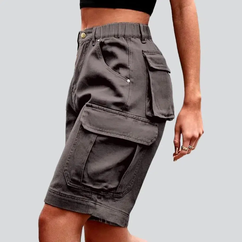 Straight women's denim shorts