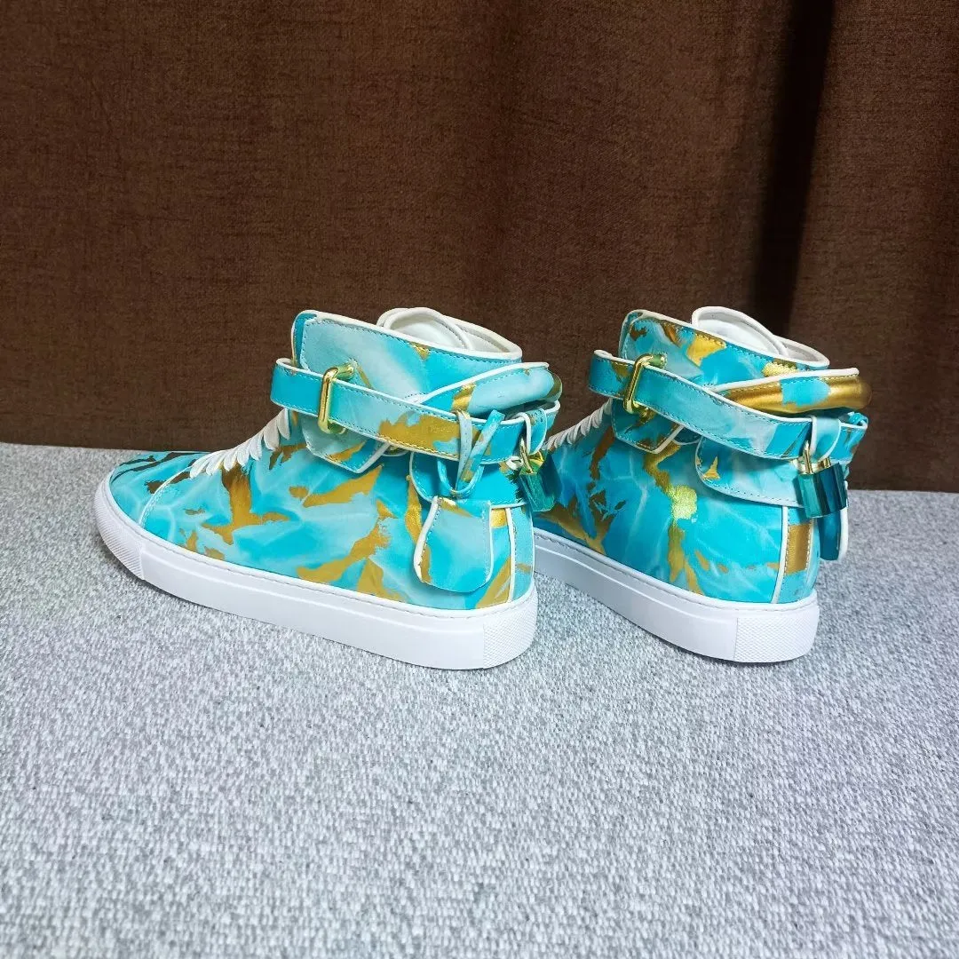 Streetwise Graffiti Cow Leather High Tops