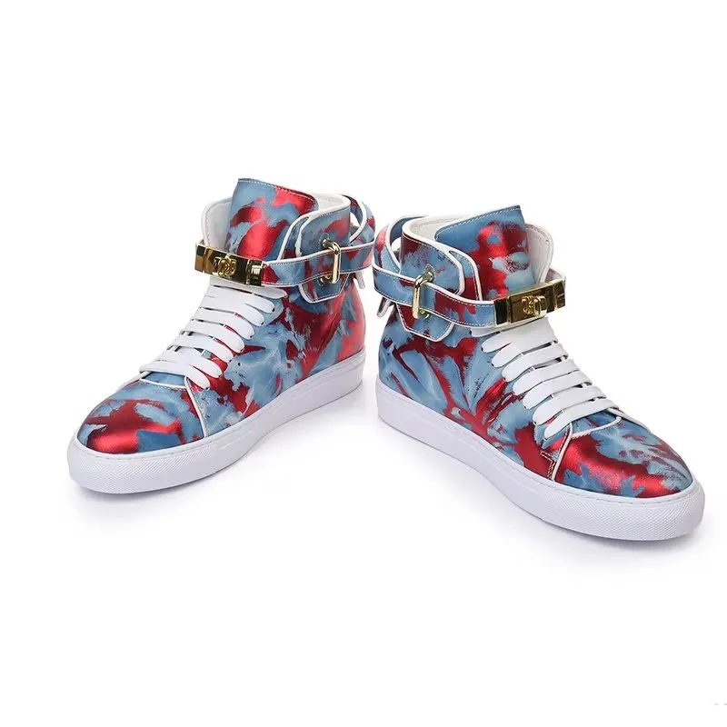 Streetwise Graffiti Cow Leather High Tops