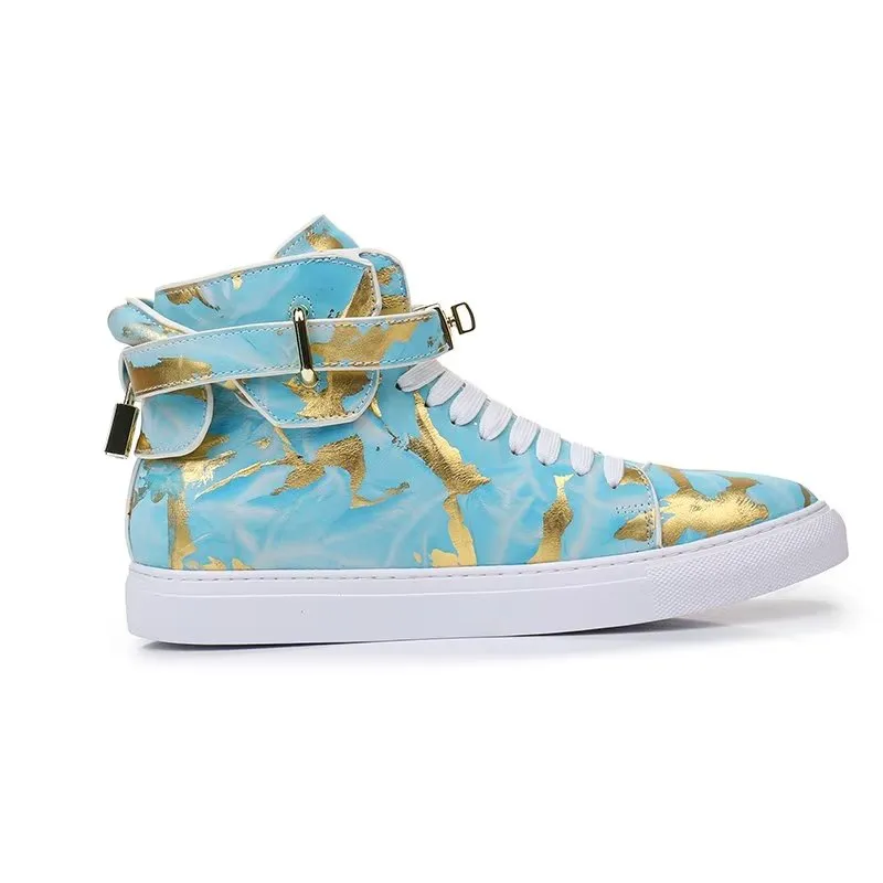 Streetwise Graffiti Cow Leather High Tops