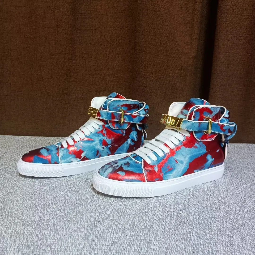 Streetwise Graffiti Cow Leather High Tops