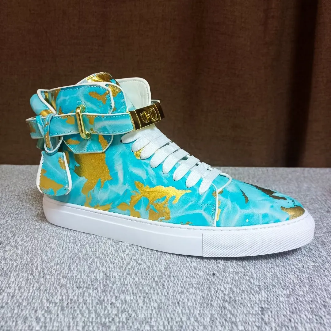 Streetwise Graffiti Cow Leather High Tops