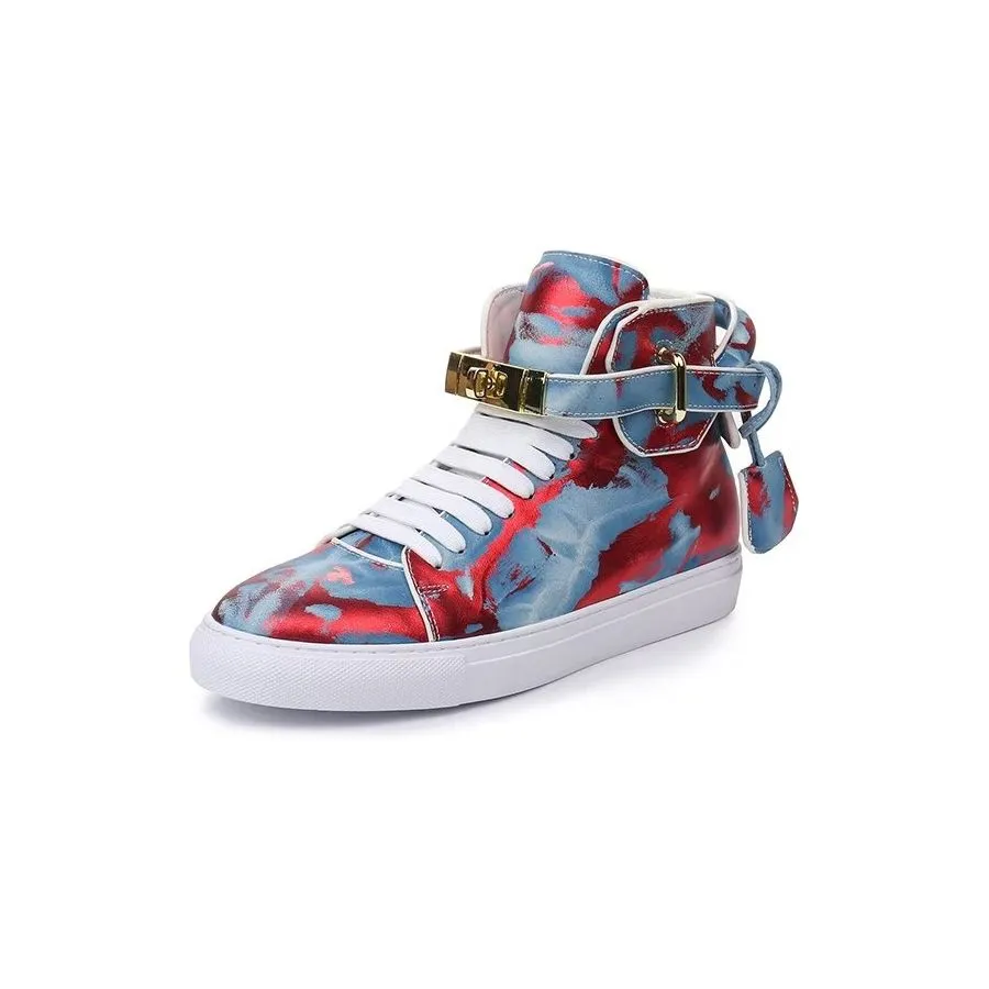 Streetwise Graffiti Cow Leather High Tops