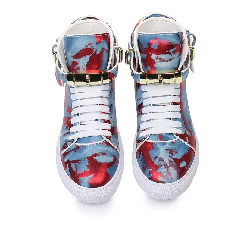 Streetwise Graffiti Cow Leather High Tops