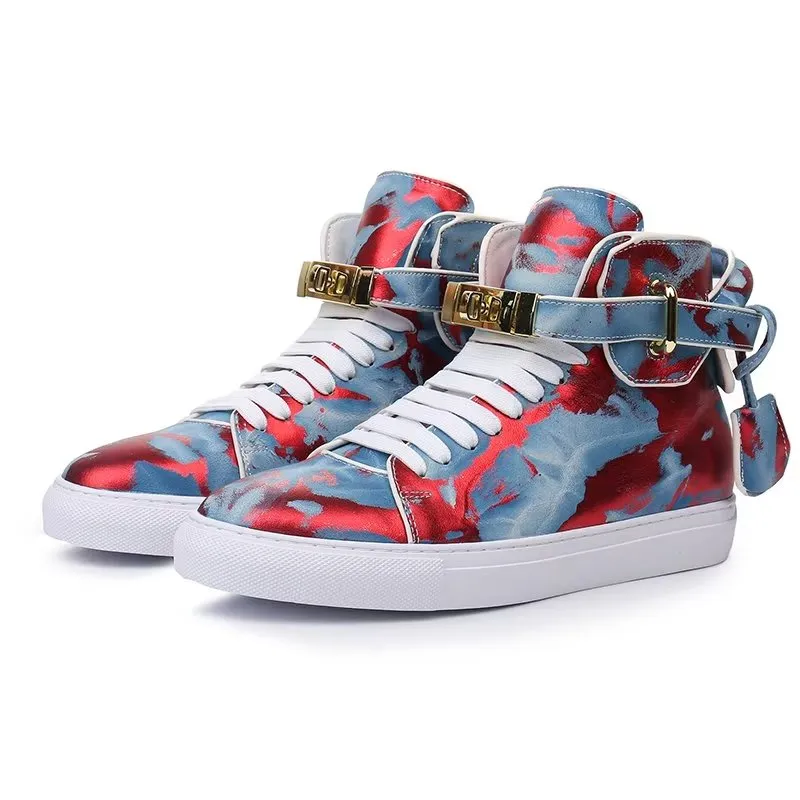 Streetwise Graffiti Cow Leather High Tops