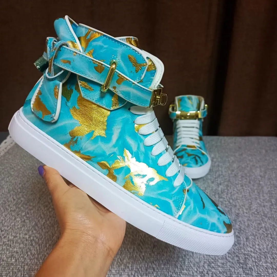 Streetwise Graffiti Cow Leather High Tops