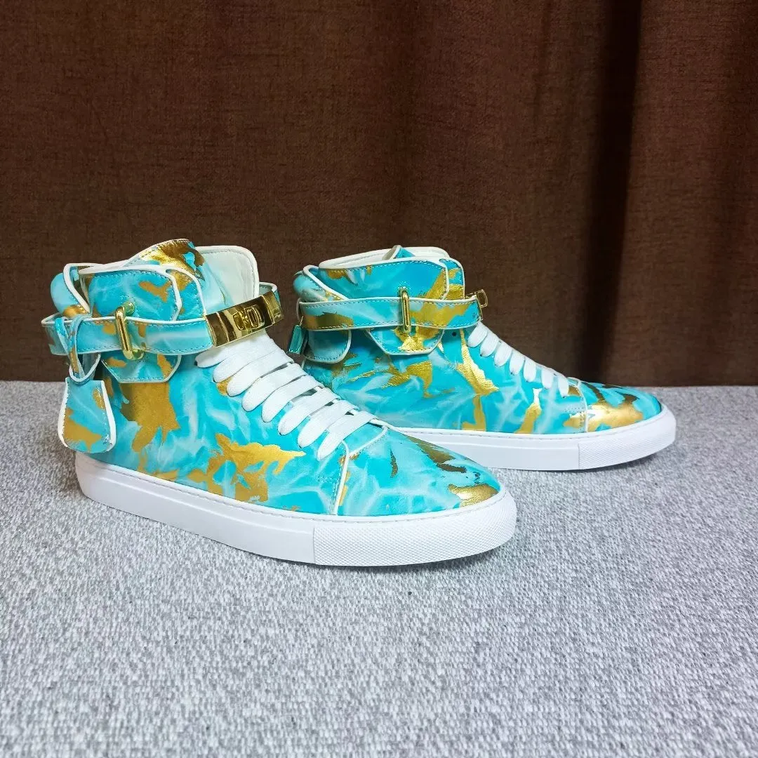 Streetwise Graffiti Cow Leather High Tops