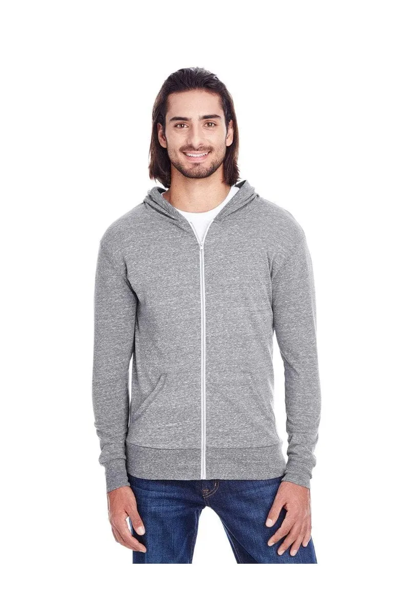 Threadfast Apparel 302Z: Unisex Triblend Full-Zip Light Hoodie