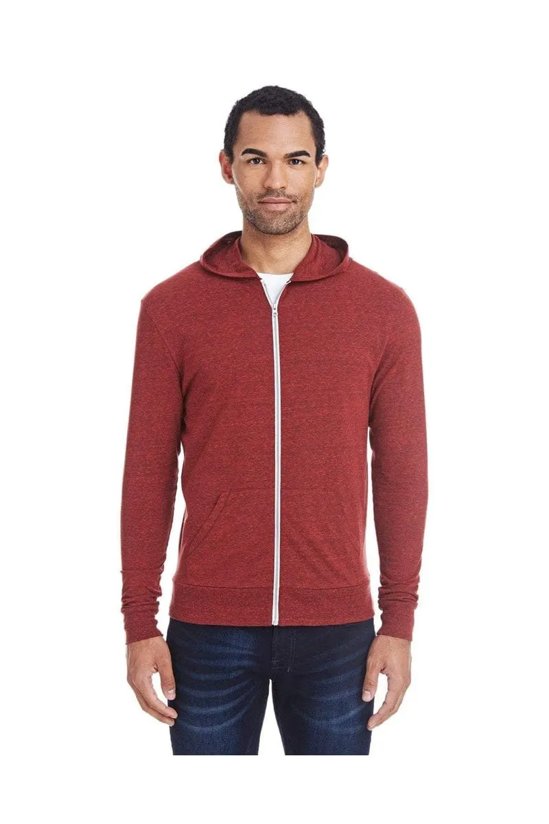 Threadfast Apparel 302Z: Unisex Triblend Full-Zip Light Hoodie