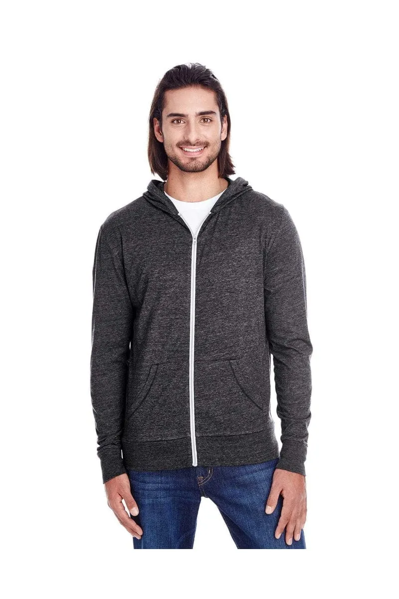 Threadfast Apparel 302Z: Unisex Triblend Full-Zip Light Hoodie