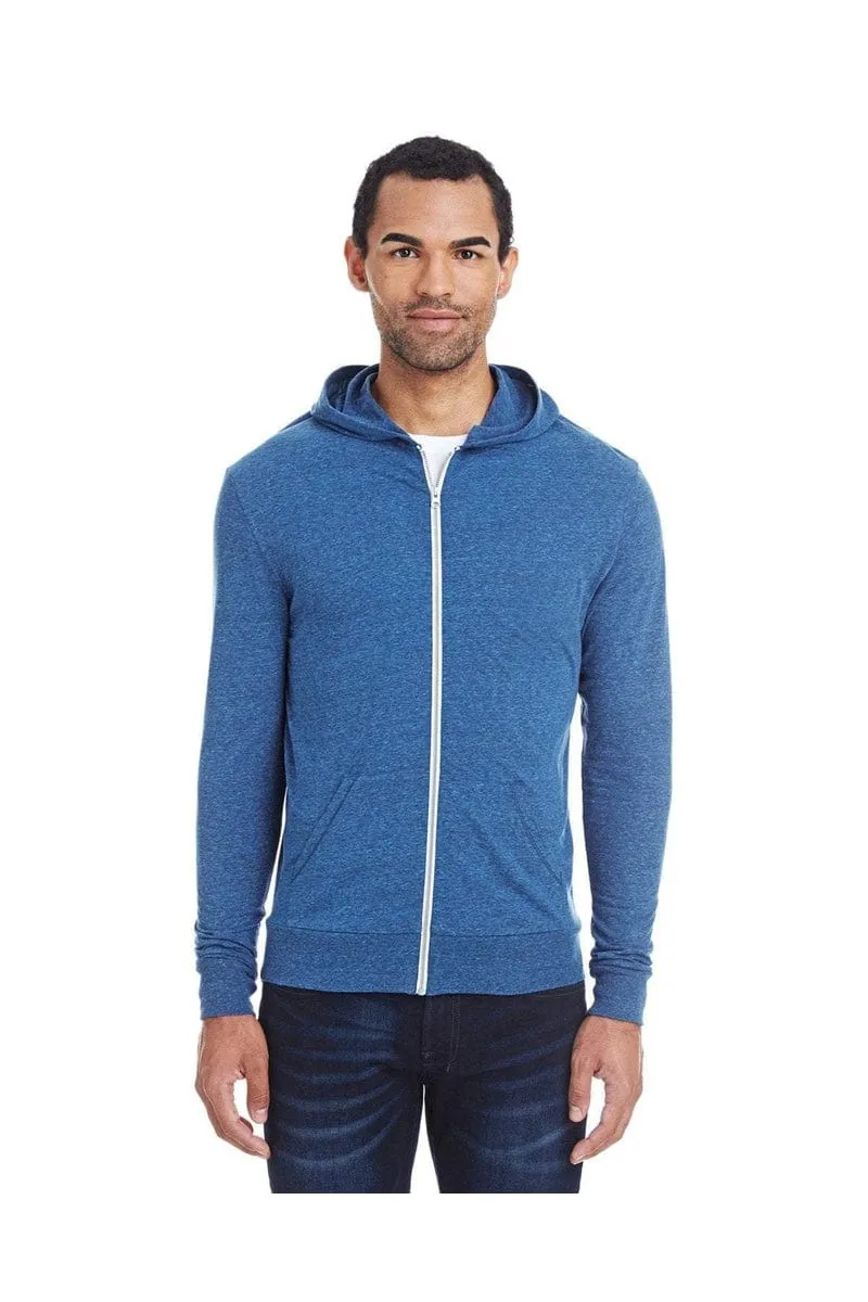 Threadfast Apparel 302Z: Unisex Triblend Full-Zip Light Hoodie