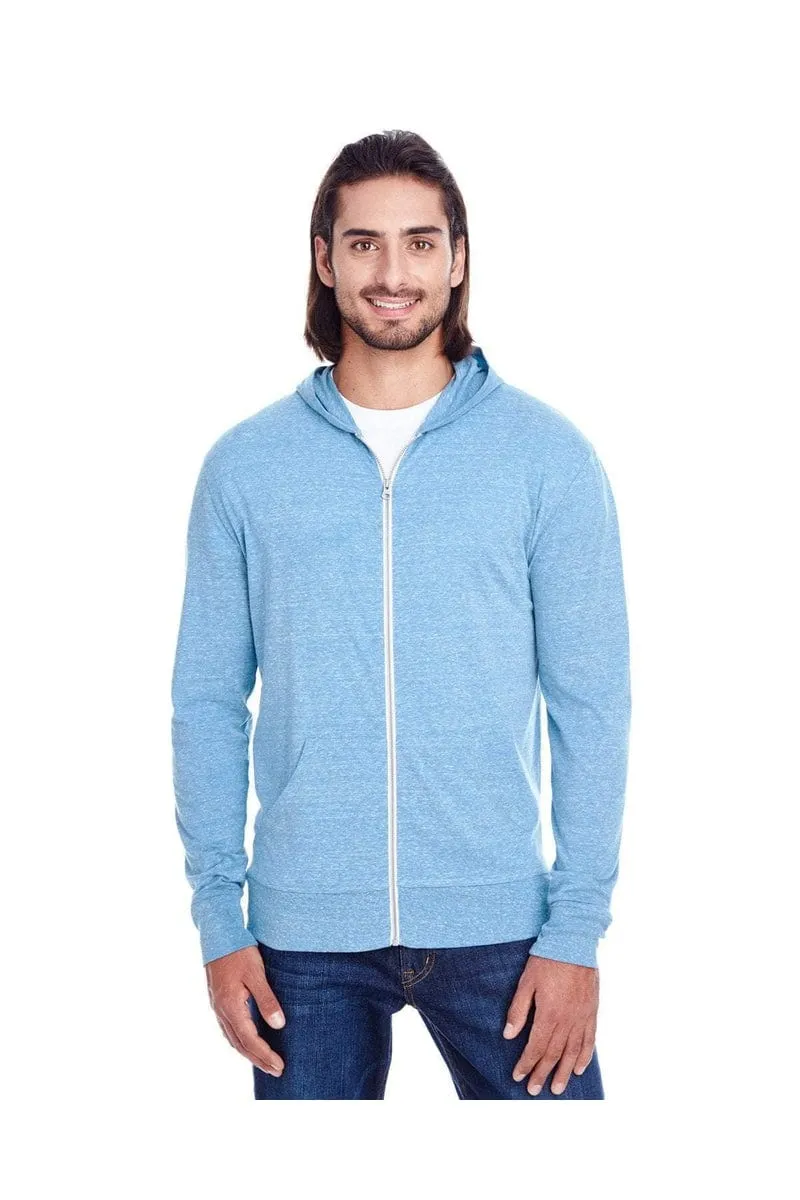 Threadfast Apparel 302Z: Unisex Triblend Full-Zip Light Hoodie