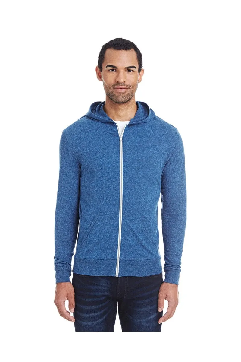 Threadfast Apparel 302Z: Unisex Triblend Full-Zip Light Hoodie