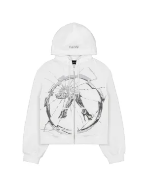 White Jessica Zip Hoodie