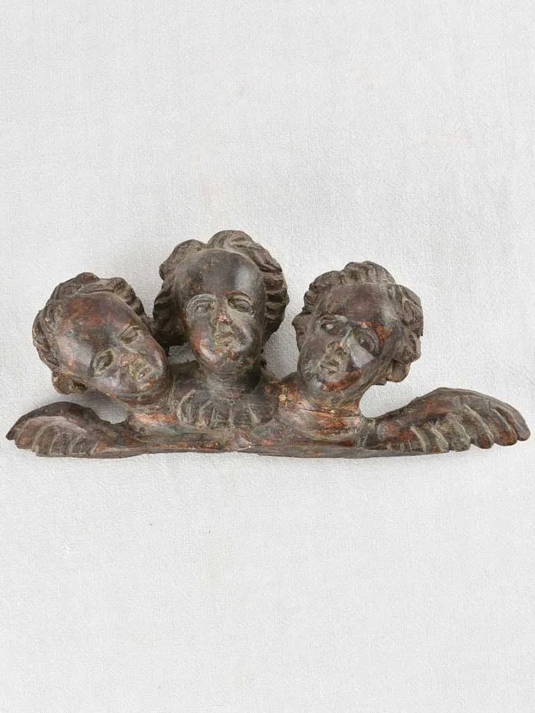 Wooden sculpture of three angels 17¼"